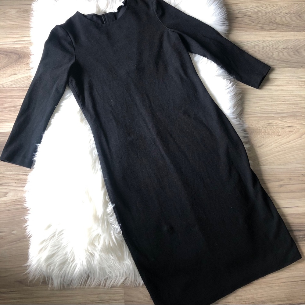 Vince Black Sheath Dress 3/4 Sleeves Zipper size M - Picture 1 of 4